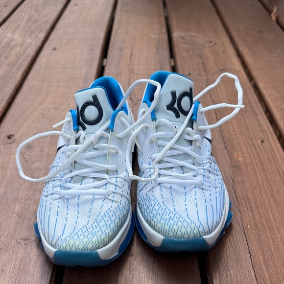 Nike KD White and Blue Sneakers - Picture 1 of 10